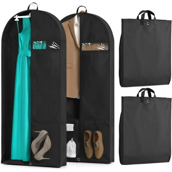 Heavy Duty Garment Bags for Travel 2 Pack Suit Dress Coat Hanging Clothes Cover - Picture 1 of 7